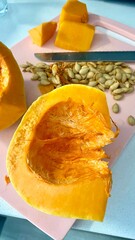 Chopped Butternut Squash Ready for Roasting