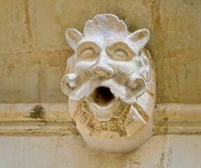 stone lion head, Lecce, Apulia, Italiy, March 2024