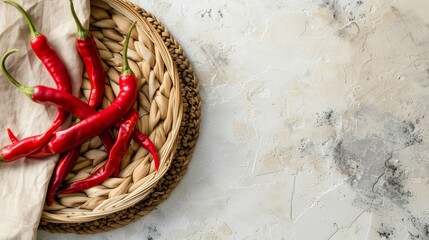 Boho decor with red chili pepper