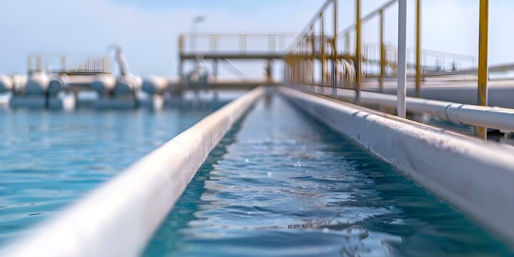Middle Eastern desalination plant for seawater purification in arid regions. Concept Desalination Technology, Water Resources, Arid Climate, Middle East Development, Seawater Purification