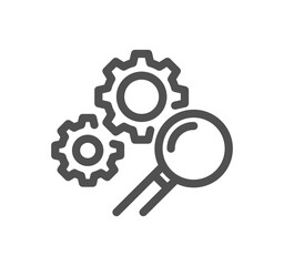 Inspection related icon outline and linear vector.