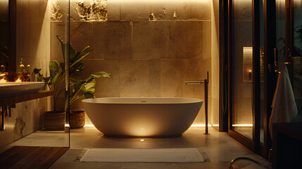 modern bathroom interior with shower