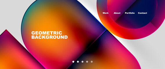 Round squares, circles with fluid gradients. Vector Illustration For Wallpaper, Banner, Background, Card, Book Illustration, landing page