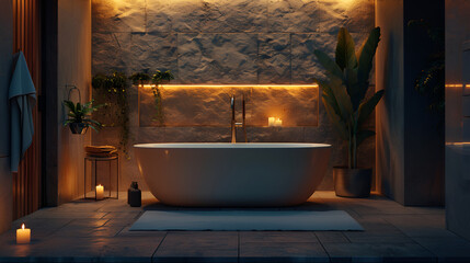 bath in the bathroom
