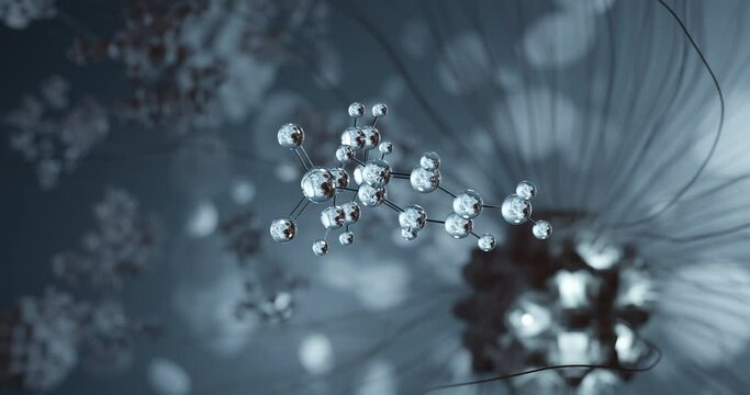 Dapsone rotating 3d molecule, molecular structure of antimycobacterials, seamless video