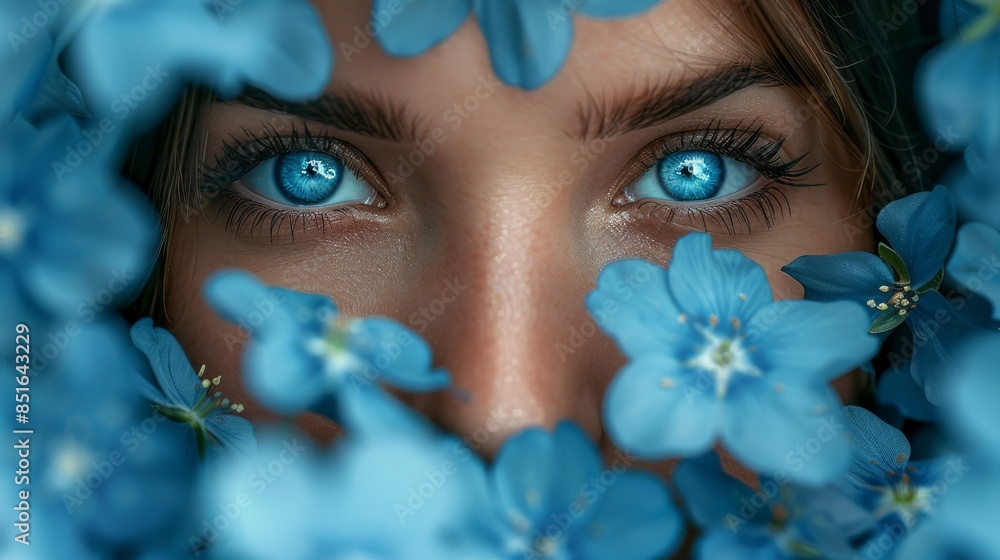 Poster the image is a blurred background with various shades of blue, creatiing a calm and peaceful abstrac