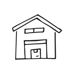 the package. box. delivery. unloading. to the door. mail. worldwide delivery. sender. recipient. purchase. online store. to send. receive. vector illustration. color background. flat style. doodle. 