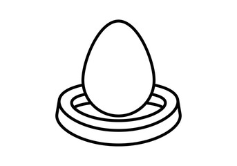 Icono negro de huevo en un nido