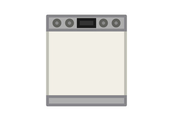 Lavavajillas o lavadora de cocina en fondo blanco