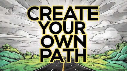Create Your Own Path. (T-shirt Design Motivational Quote, Illustartion,Typography)