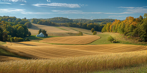 Fototapeta premium Beautiful Meadow Landscape in an Afternoon