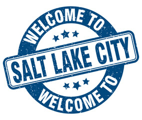 Welcome to Salt Lake City stamp. Salt Lake City round sign