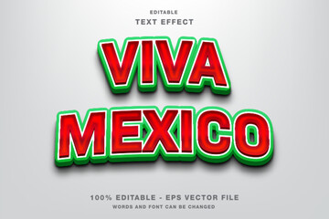 Viva Mexico 3d Editable Text Effect Template Style Premium Vector