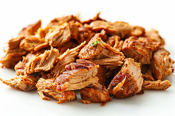 Obraz premium A pile of meat with parsley on top. The meat is cut into small pieces and is surrounded by parsley