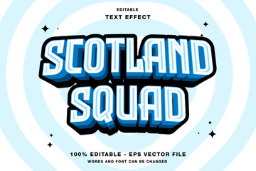 Scotland 3d Editable Text Effect Template Style Premium Vector