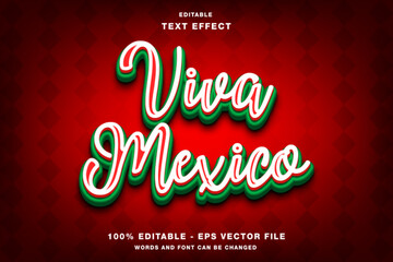Viva Mexico 3d Editable Text Effect Template Style Premium Vector