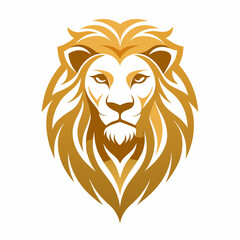 create-a-golden--lion-head-logo--simple-vector-art