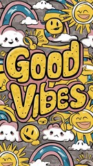 Good Vibes (T-shirt Design Motivational Quote, Illustartion,Typography)