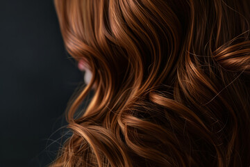 Naklejka premium Close up of beautiful female long wavy hair