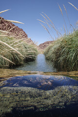 San Pedro de Atacama, Chile - Dec 1, 2023: Puritama Hot Springs, a series of natural volcanic pools...