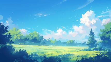 Fototapeta premium Summer Day in a Meadow Landscape