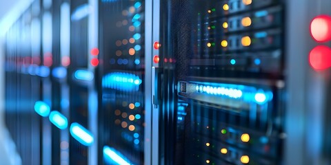 Naklejka premium Cost-Effective Digital Data Infrastructure Services for Scalable Distributed Computing. Concept Cloud Storage Solutions, Distributed Computing Services, Scalable Data Infrastructure
