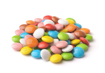 Pile of colorful glazed candy dragees