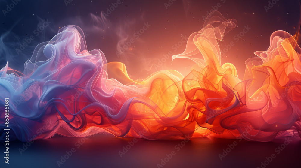 Wall mural abstract wave of colorful smoke.