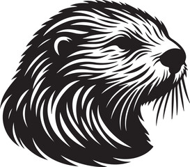 Seaotter silhouette vector  illustration-03.eps