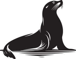 Sea lion silhouette vector  illustration