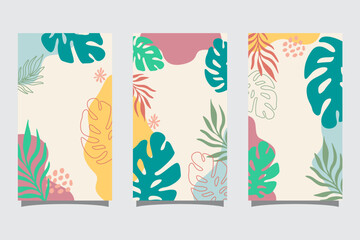 Collection of abstract background designs, summer sale, social media promotional content © Ferdi Vector