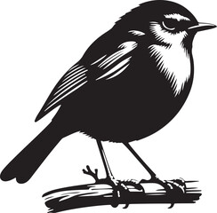 Robin silhouette vector illustration