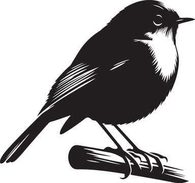black bird perched on branch clip art preview