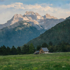 Obraz premium house in the mountains