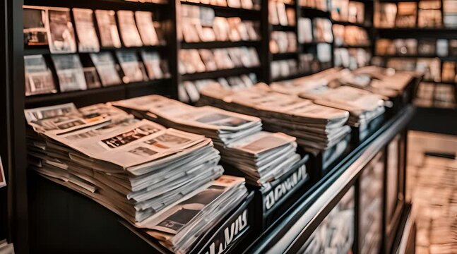 close up of a pile of newspaper and books