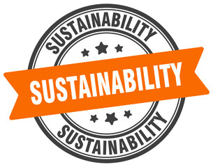 sustainability stamp. sustainability label on transparent background. round sign