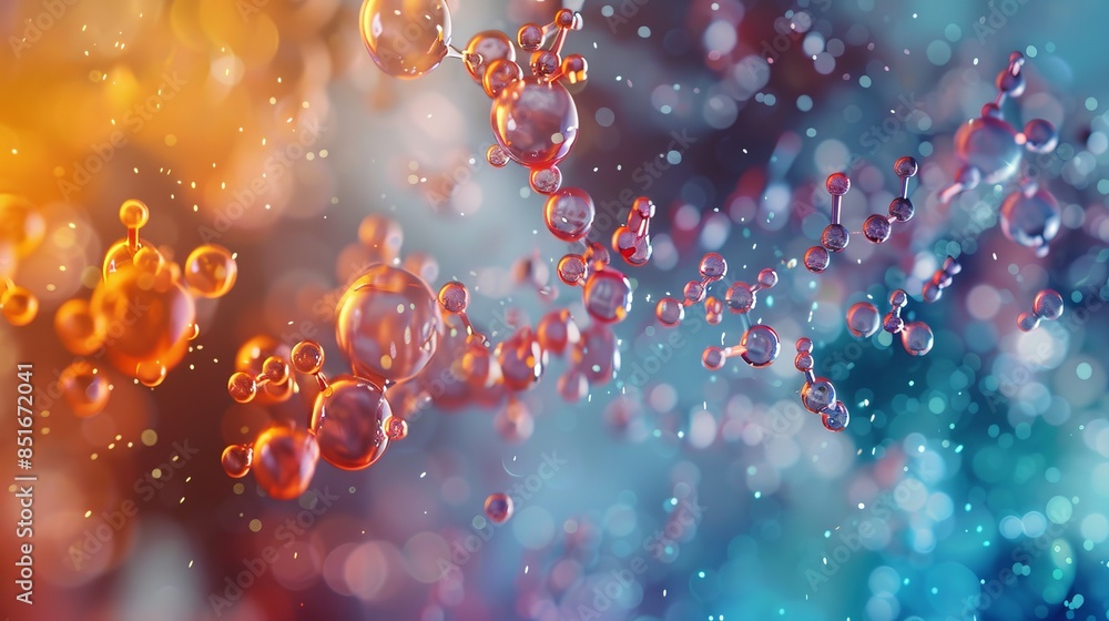 Poster abstract image of colorful bubbles and light, creating a dynamic composition