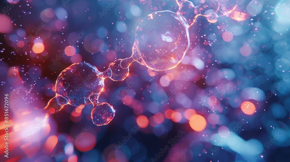 Poster abstract image of colorful bubbles and light, creating a dynamic composition