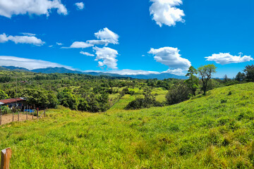 Panama, Boquete, panoramic view of the valley and mountains