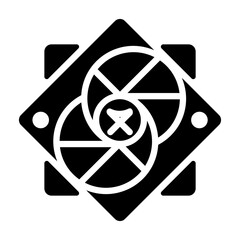 An editable solid icon of witchcraft circle 