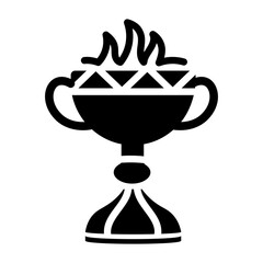Ready to use solid icon of flaming chalice  © Prosymbols
