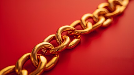 Fototapeta premium Shimmering Golden Chain Links in Luxury Jewelry Design