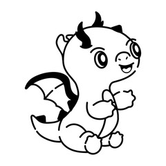 Get this cute dragon doodle icon 