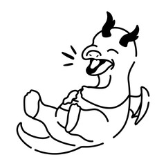 Latest doodle icon of dragon belly laugh 