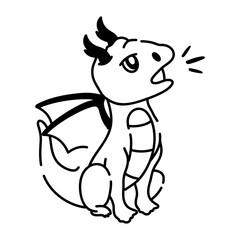 Check this doodle icon of dragon roar 