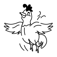 Download this doodle icon of flying hen  © Prosymbols