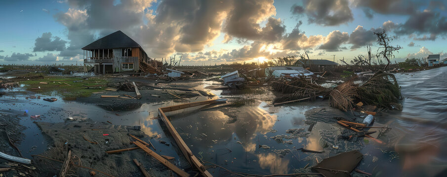 Aftermath of a hurricane