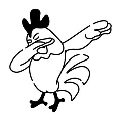 Check out doodle icon of a dabbing chicken 