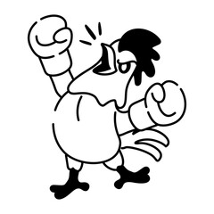 Latest doodle icon of a boxer chicken 