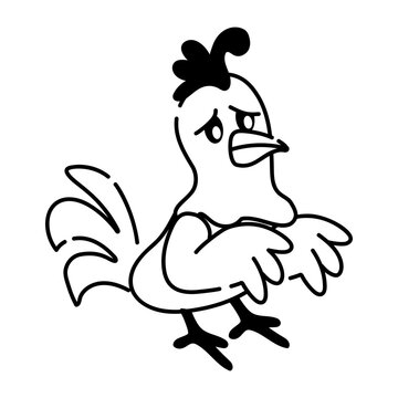 Check out this doodle icon of sad rooster 
